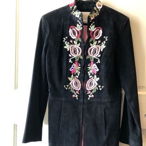 Margaret Godtrey suede embroidered coat